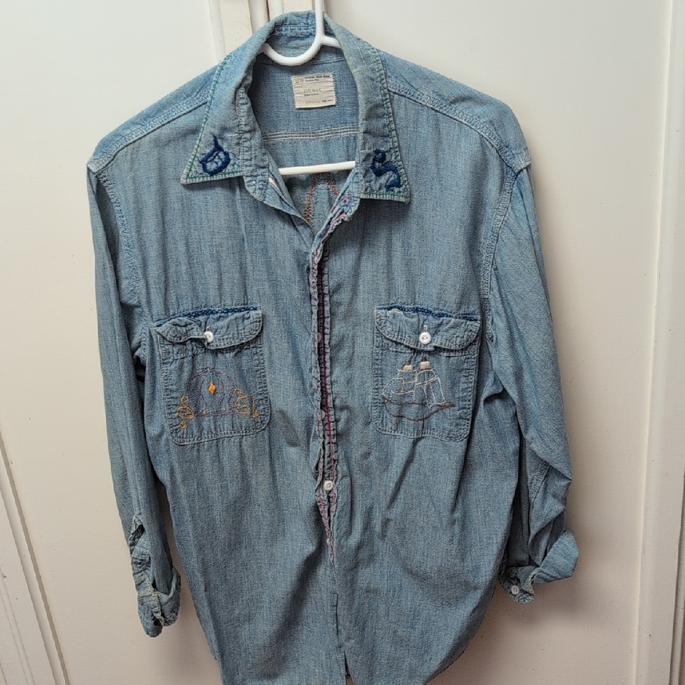 Embroidered Denim Shirt